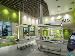 ออกแบบ ผลิต และติดตั้งร้าน : ร้าน AIS Telewiz @กรมหลวงชุมพร
